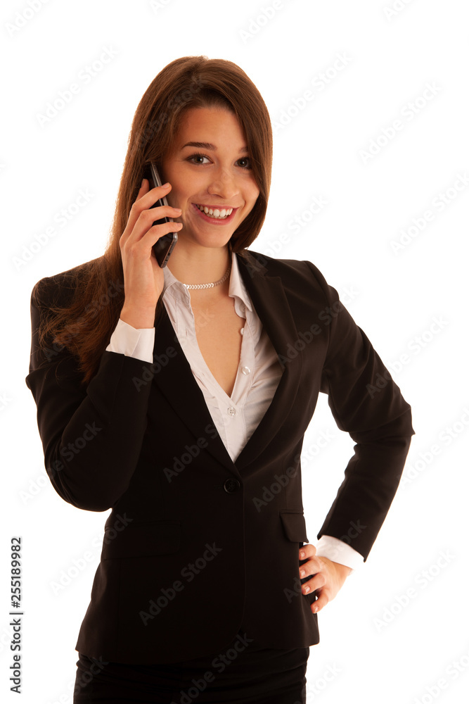Business woman talk on smartphone isolated over white background Business woman talk on smartphone isolated over white background