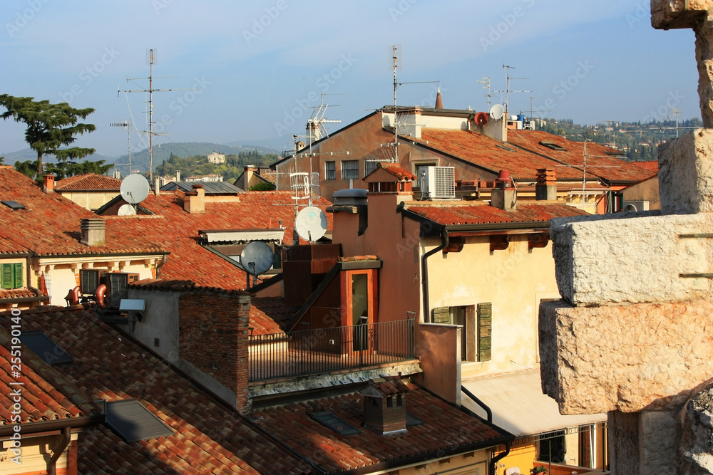 Ancient roofs of italian houses