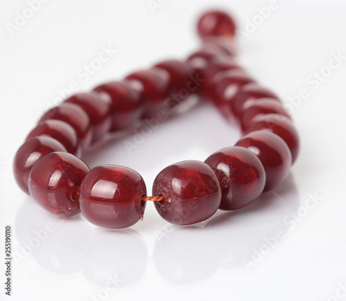 colorful rosary and beads (isolated)