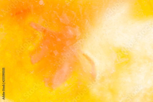 Yellow and Orange Colored ice texture macro shot