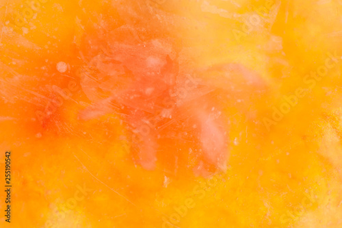Orange Colored ice texture macro shot