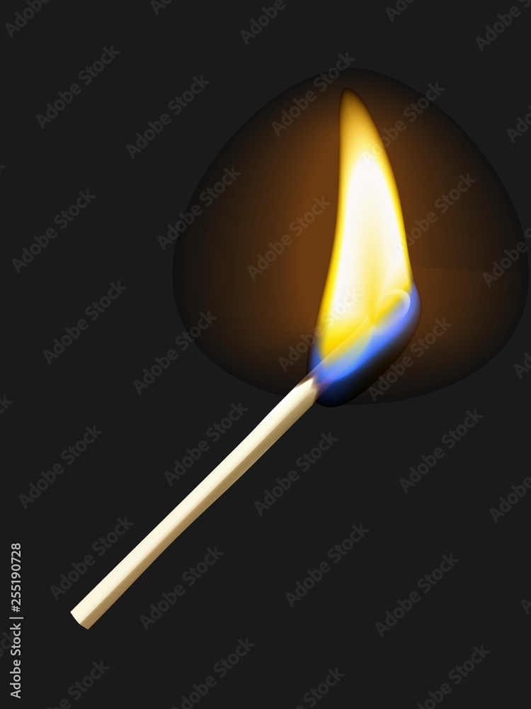 Realistic burning match Realistic burning match