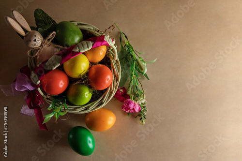 Easter eggs in the basket