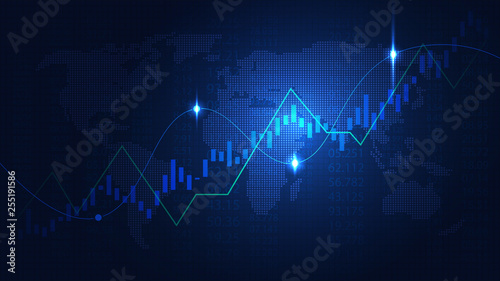 Stock market or forex trading graph in graphic concept