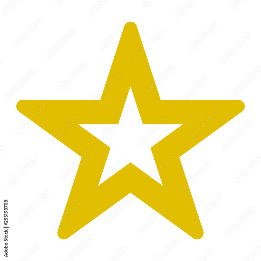 Star symbol icon - golden simple hollow, 5 pointed rounded, isolated - vector Star symbol icon - golden simple hollow, 5 pointed rounded, isolated - vector