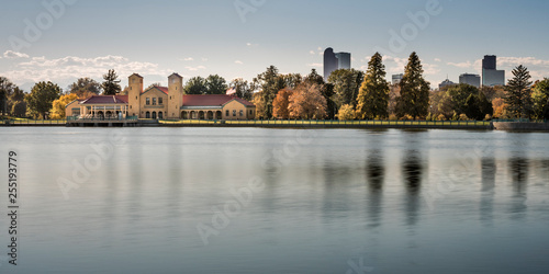 Panorama of City Park in Denver in early autumn