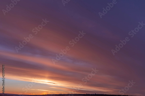 sunset sky shot on March 12, 2019 in Cheboksary, Russia photo