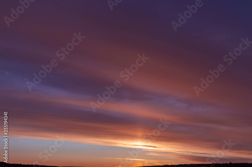 sunset sky shot on March 12, 2019 in Cheboksary, Russia