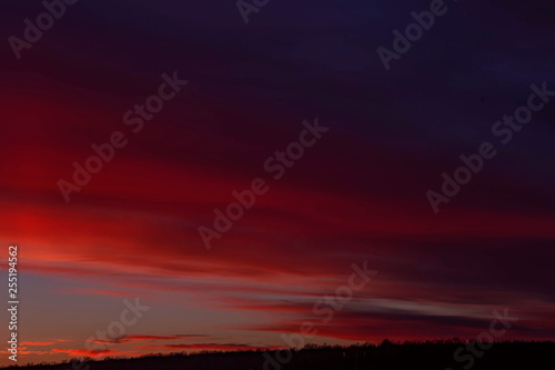 sunset sky shot on March 12  2019 in Cheboksary  Russia