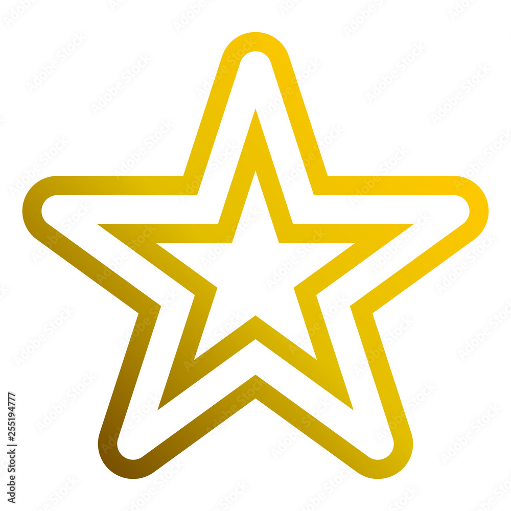 Star symbol icon - golden hollow gradient outline, 5 pointed rounded, isolated - vector Star symbol icon - golden hollow gradient outline, 5 pointed rounded, isolated - vector