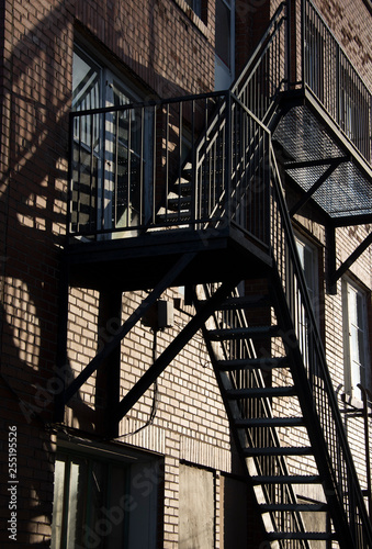 Stairs in urban alleyway 