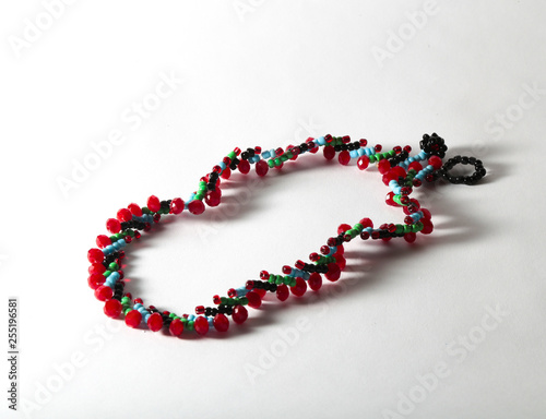 women's necklaces made of colored stones (life style) 