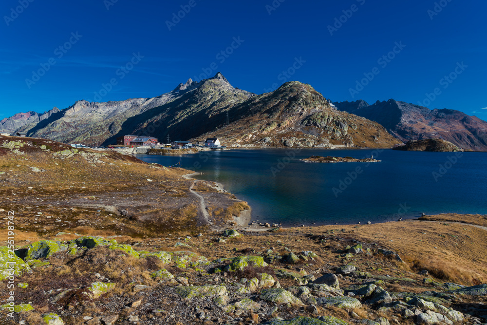 Totensee at the summit of the Grimsel Pass in the alps