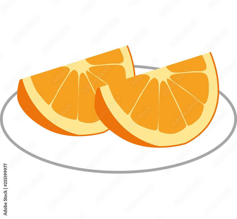 オレンジ 果物 フルーツ イラスト ベクター 南国 ビタミンc 栄養 甘い デザート 食材 白バック フレッシュ ビタミン みかん ミカン Stock ベクター Adobe Stock