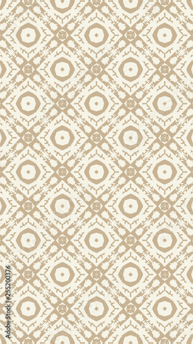 Ornate geometric pattern and two-tone abstract background