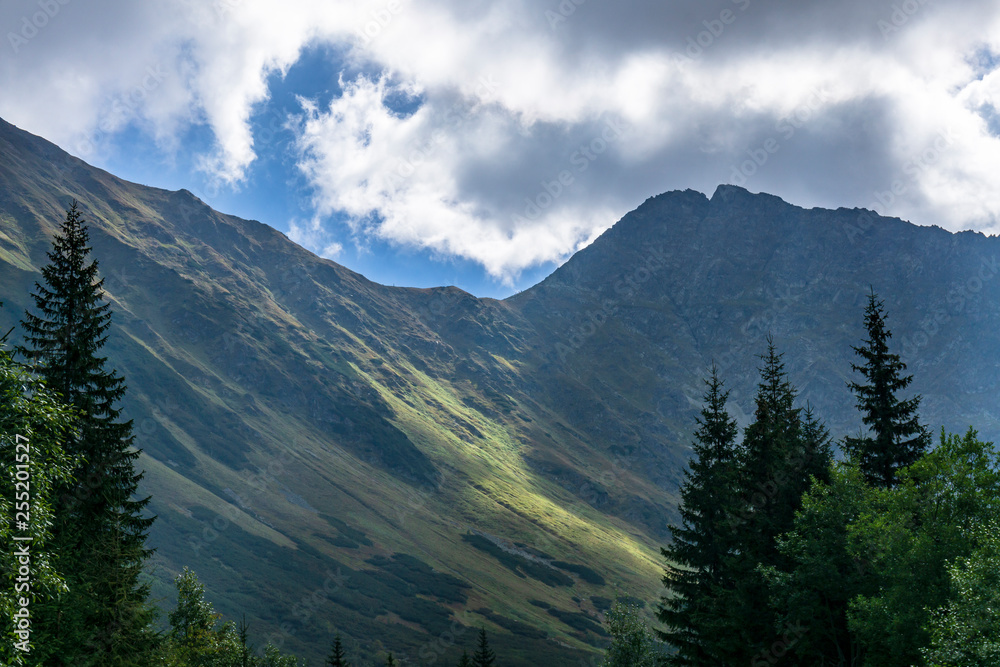 A beautiful view of the Western Tatra Mountains. Rohacska dolina. Slovakia.