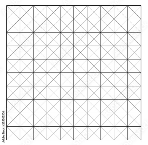 Measured grid. Graph plotting grid. Corner ruler with measurement isolated on the white background. Vector graph paper template background.