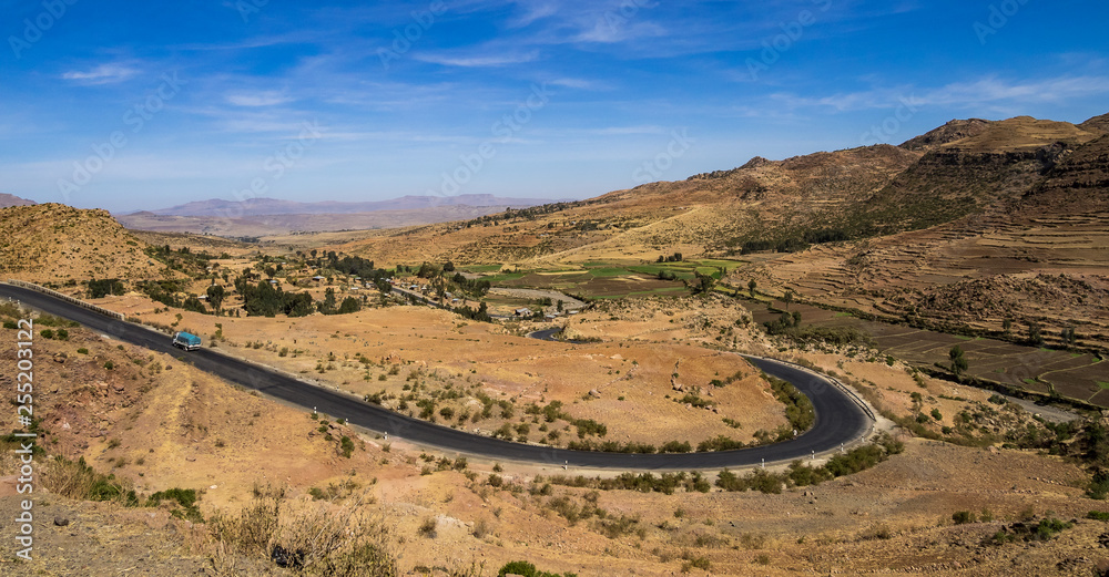 Landscape in Gheralta near Abraha Asbaha in Northern Ethiopia, Africa