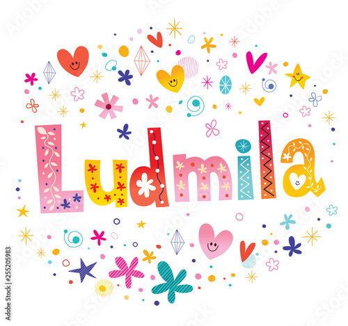 Ludmila - girls given name decorative lettering type design