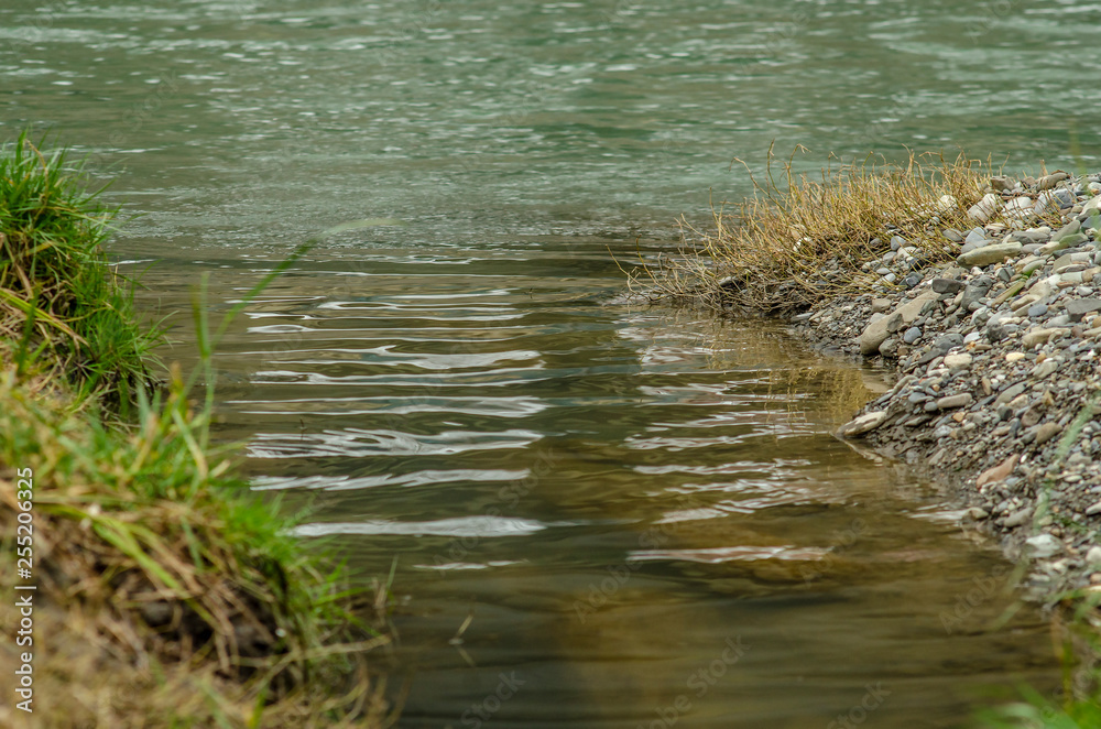 River into the lake. River into the lake.