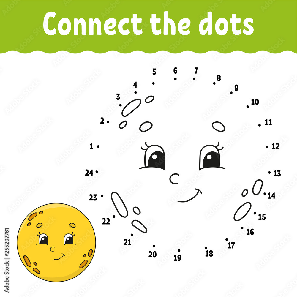 Obraz premium Dot to dot. Draw a line. Handwriting practice. Learning numbers for kids. Education developing worksheet. Activity page. Game for toddler and preschoolers. Isolated vector illustration. Cartoon style.