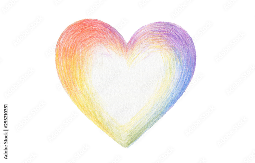 Color pencil drawing heart shape Color pencil drawing heart shape