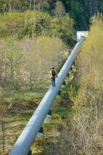 hiking on the pipeline in T...