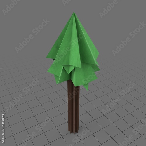 Origami pine tree Stock 3D asset | Adobe Stock