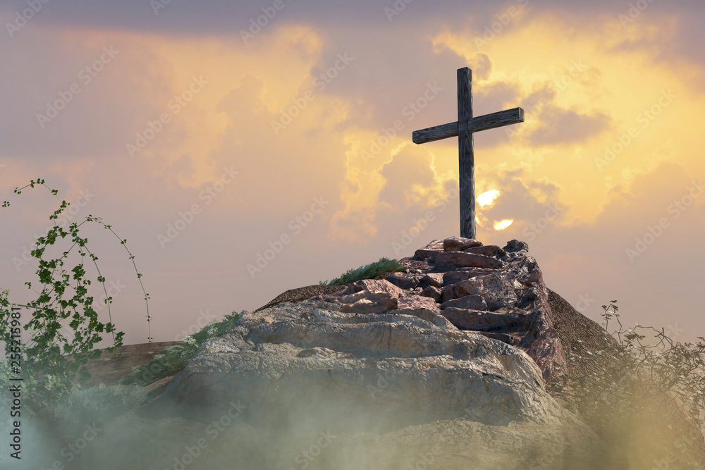 stairs to the cross of Jesus Christ 3d render stairs to the cross of Jesus Christ 3d render