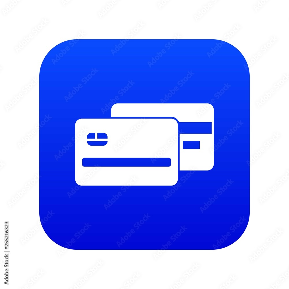 Credit card icon digital blue for any design isolated on white vector illustration Credit card icon digital blue for any design isolated on white vector illustration
