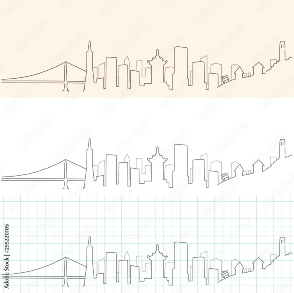 San Francisco Hand Drawn Skyline