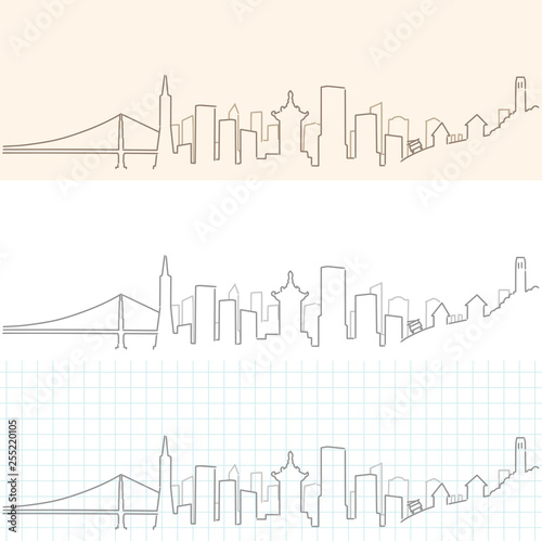 San Francisco Hand Drawn Skyline