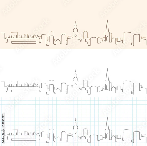 Zagreb Hand Drawn Skyline