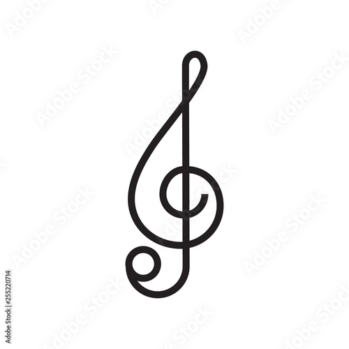 treble clef isolated on white background