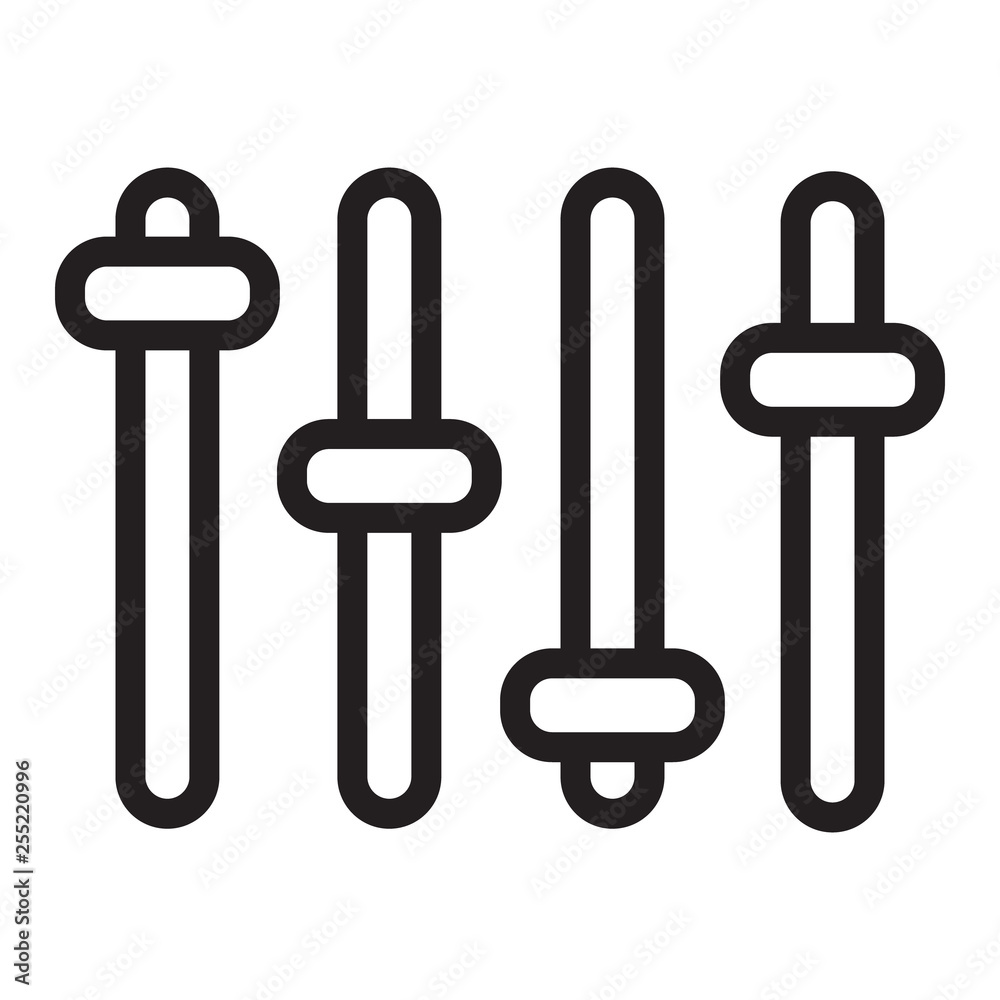 Equalizer, tone control, volume. Line icon - Vector Equalizer, tone control, volume. Line icon - Vector