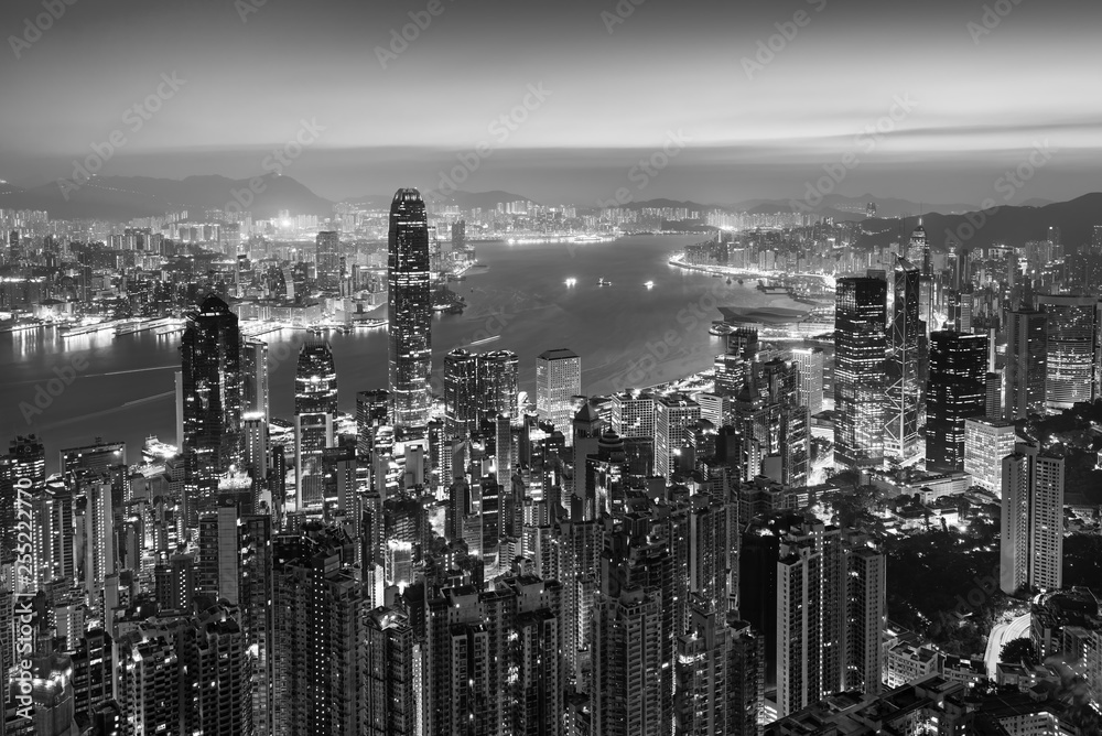 Amazing view on Hong Kong city from the Victoria peak, China