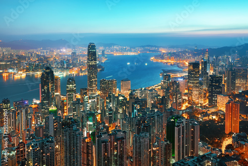 Amazing view on Hong Kong city from the Victoria peak  China