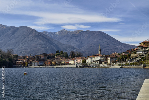 Mergozzo, Piedmont, Italy. March 2019. View of the village photo