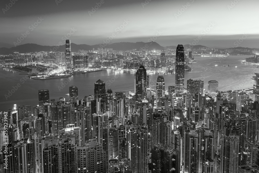 Amazing view on Hong Kong city from the Victoria peak, China