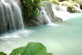 Cambugahay Waterfall blurred background in Siquijor Island, Philippines