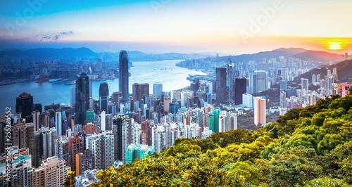 Photography Amazing view on Hong Kong city from the Victoria peak, China