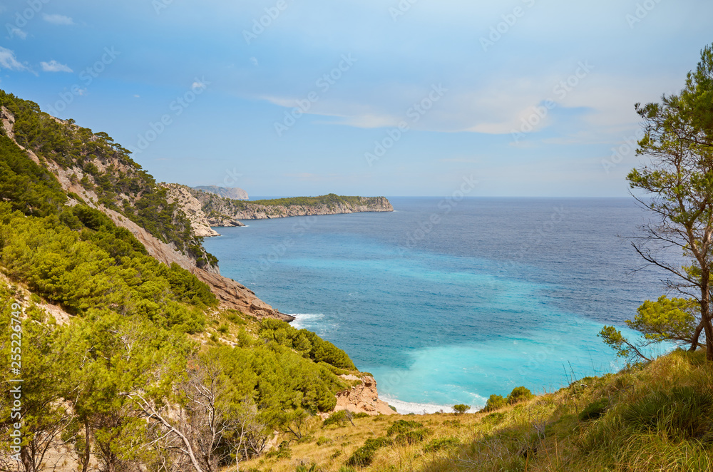 Scenic mountainous landscape on Mallorca, Spain.