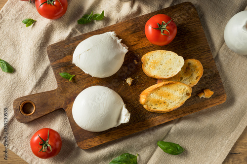 Homemade White Italian Burrata Cheese