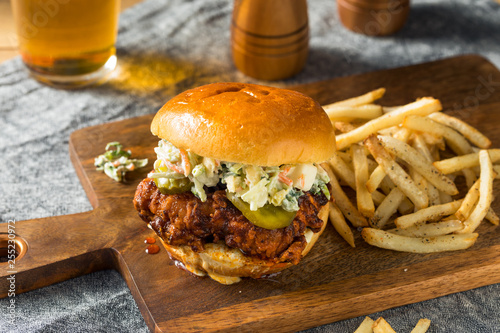 Homemade Spicy Nashville Hot Chicken Sandwich