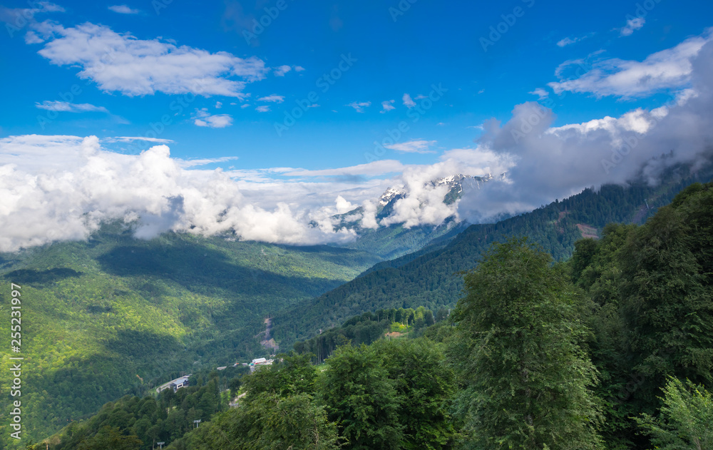 View of Caucasian mountains View of Caucasian mountains
