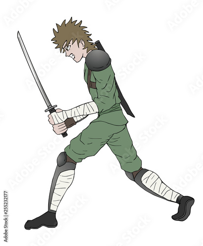 warrior with sword illustration