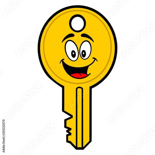 Key Mascot - A vector cartoon illustration of a car key mascot.