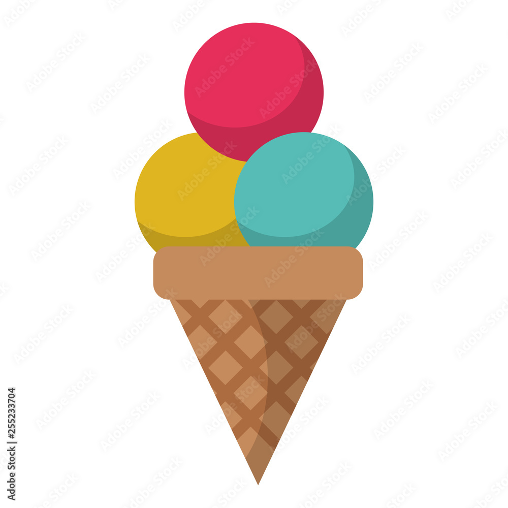 ice cream cone with three scopes ice cream cone with three scopes