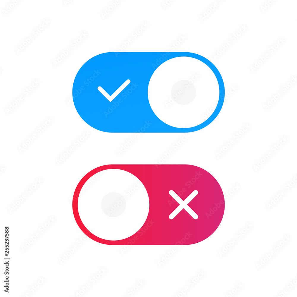 On Off red and blue vector switcher. Vector illustration EPS10 On Off red and blue vector switcher. Vector illustration EPS10