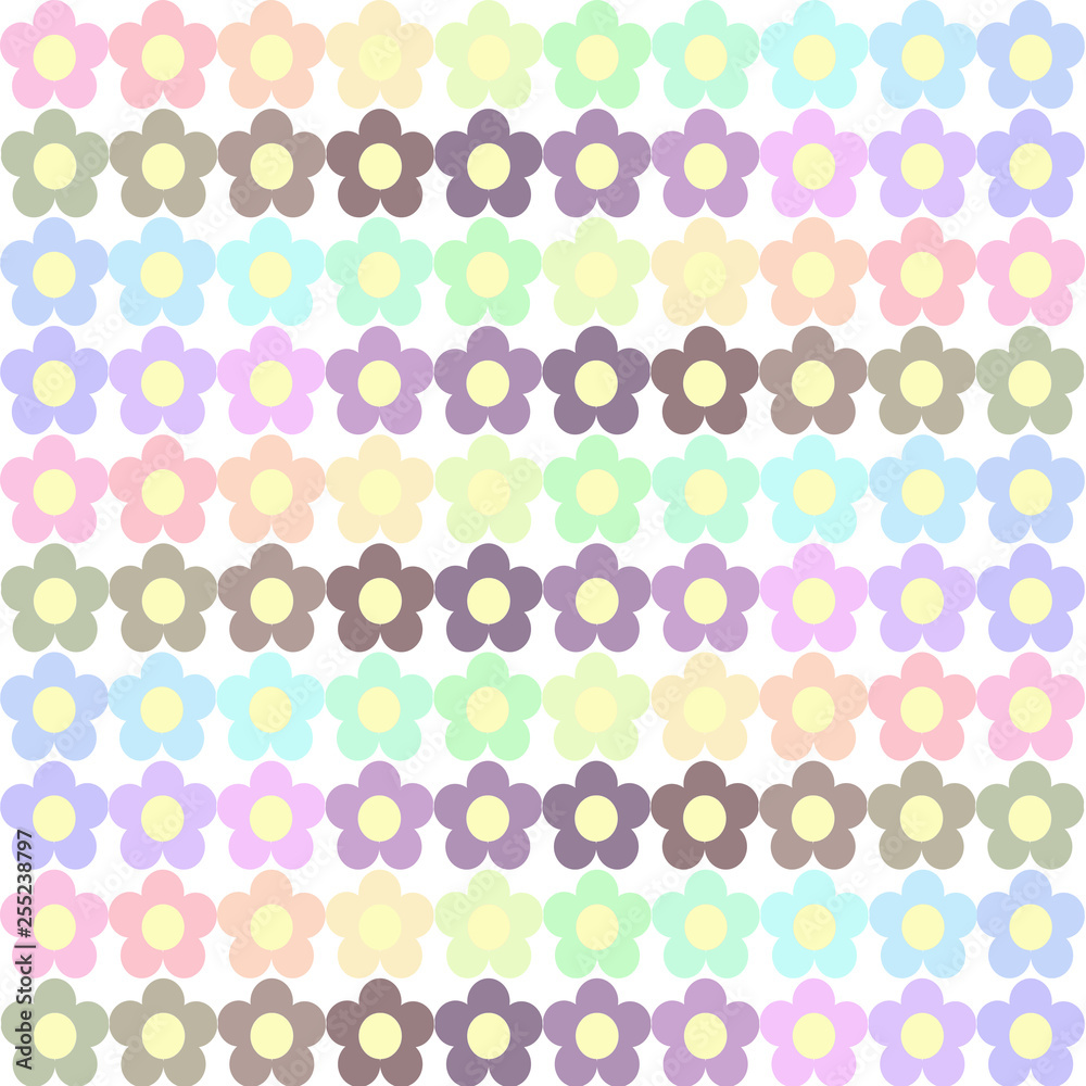 pattern con fiorellini sfumati multicolore